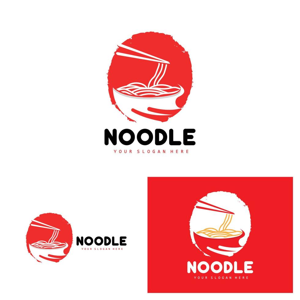 Nudel-Logo, Ramen-Vektor, chinesisches Essen, Markendesign von Fast-Food-Restaurants, Produktmarke, Café, Firmenlogo vektor