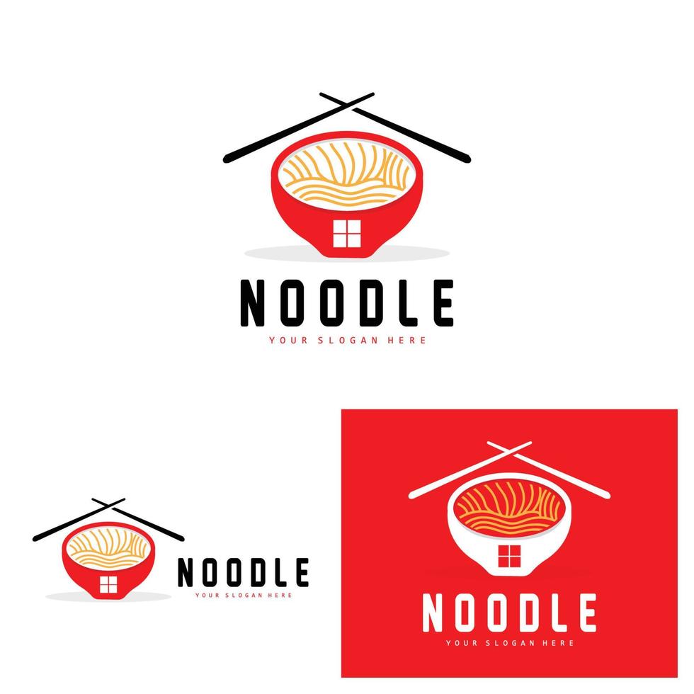 Nudel-Logo, Ramen-Vektor, chinesisches Essen, Markendesign von Fast-Food-Restaurants, Produktmarke, Café, Firmenlogo vektor