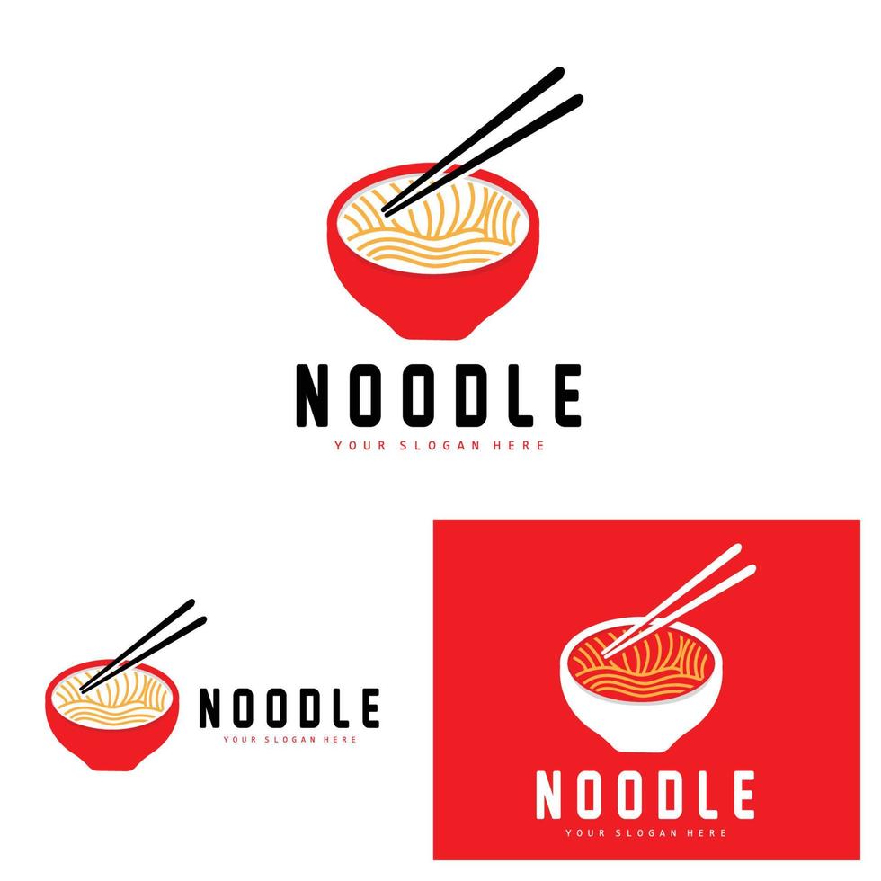 Nudel-Logo, Ramen-Vektor, chinesisches Essen, Markendesign von Fast-Food-Restaurants, Produktmarke, Café, Firmenlogo vektor