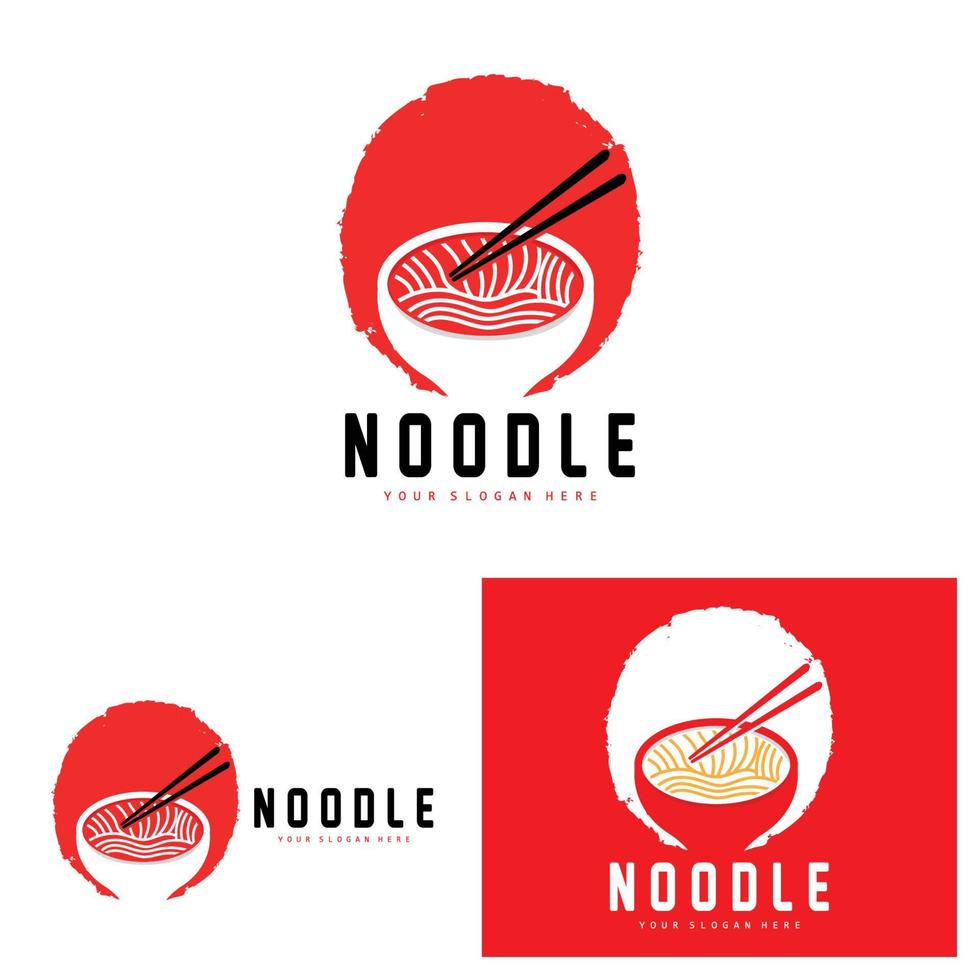 Nudel-Logo, Ramen-Vektor, chinesisches Essen, Markendesign von Fast-Food-Restaurants, Produktmarke, Café, Firmenlogo vektor