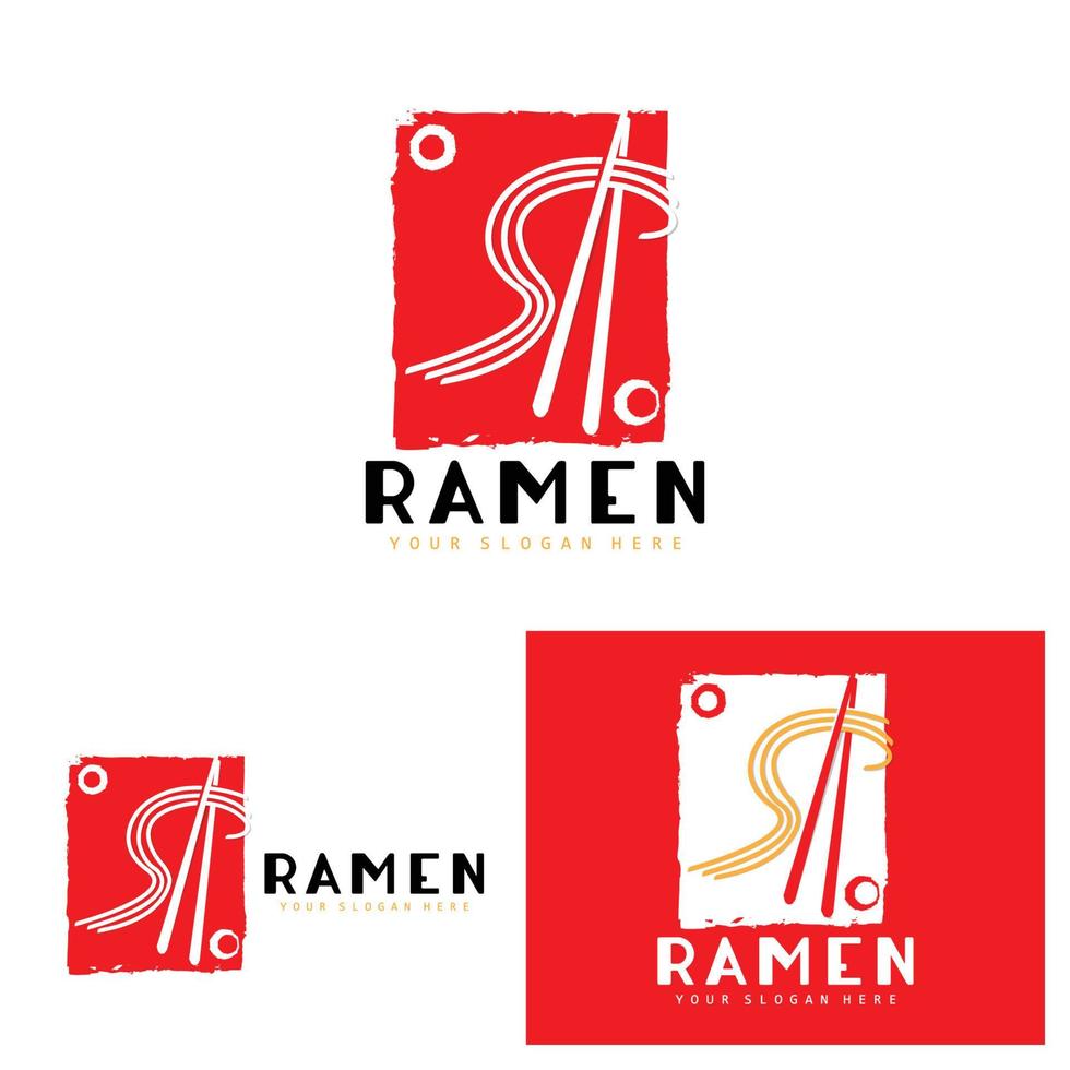 Nudel-Logo, Ramen-Vektor, chinesisches Essen, Markendesign von Fast-Food-Restaurants, Produktmarke, Café, Firmenlogo vektor