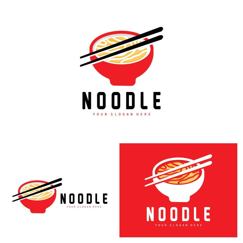 Nudel-Logo, Ramen-Vektor, chinesisches Essen, Markendesign von Fast-Food-Restaurants, Produktmarke, Café, Firmenlogo vektor