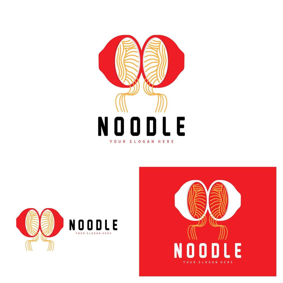 Nudel-Logo, Ramen-Vektor, chinesisches Essen, Markendesign von Fast-Food-Restaurants, Produktmarke, Café, Firmenlogo vektor