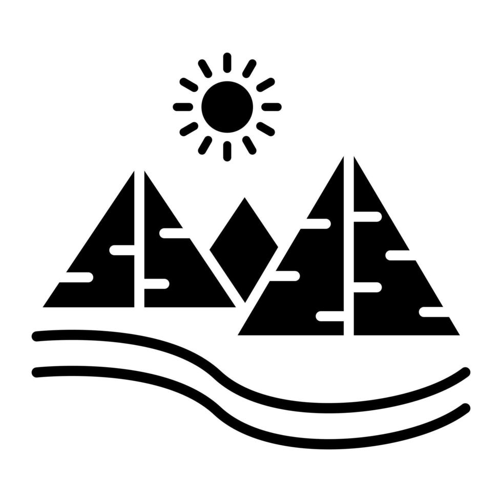 Wüstenpyramiden-Glyphe-Symbol vektor