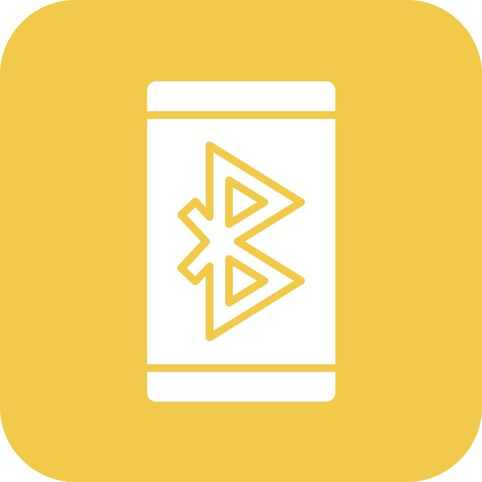 Hintergrundsymbol für Bluetooth-Glyphe mit runder Ecke vektor