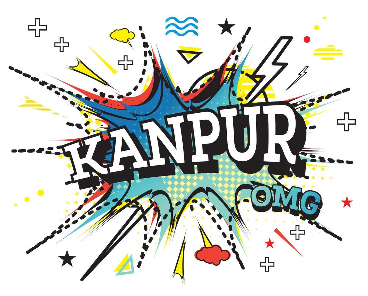 Kanpur Comic-Text im Pop-Art-Stil isoliert auf weißem Hintergrund. vektor