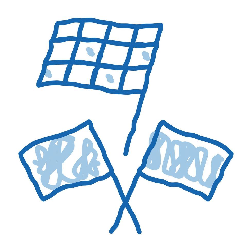 Rennflaggen doodle Symbol handgezeichnete Abbildung vektor