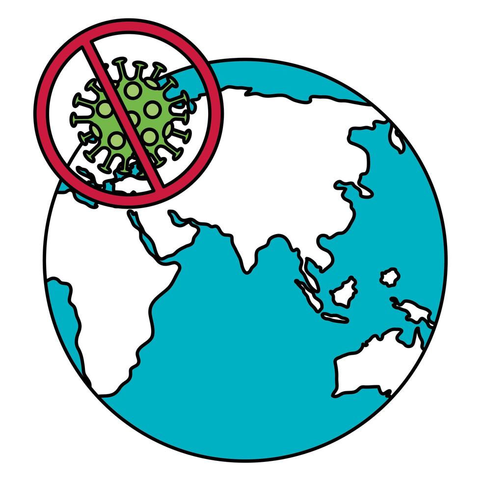 Weltkarte mit Coronavirus-Infografik-Symbol vektor