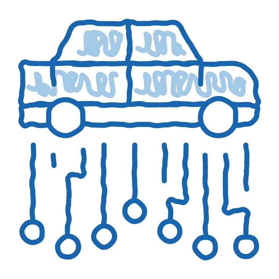 Auto-Elektronik-Doodle-Symbol handgezeichnete Illustration vektor