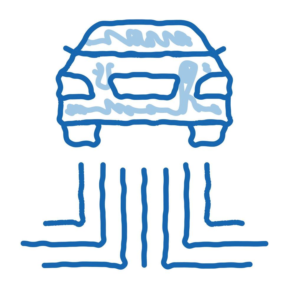 Auto-Elektronik-Doodle-Symbol handgezeichnete Illustration vektor