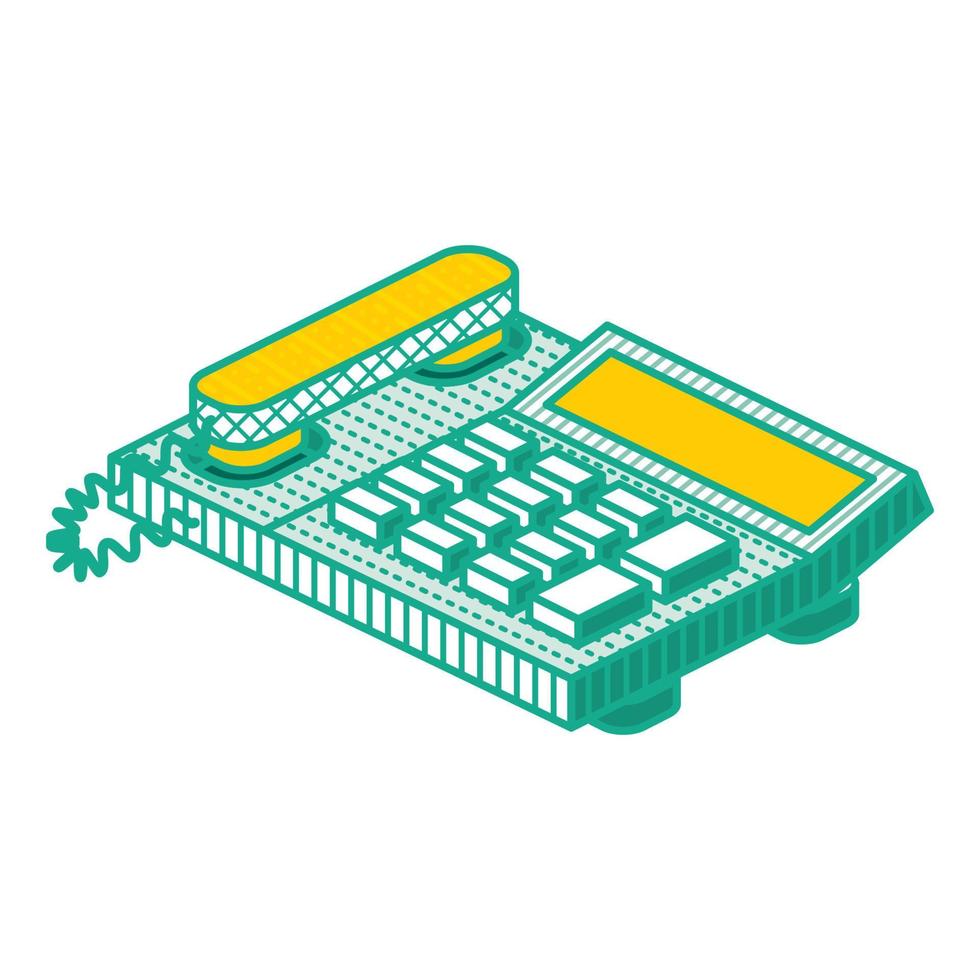 isometrisk fast telefon telefon. översikt telefon isolerat på vit bakgrund. vektor