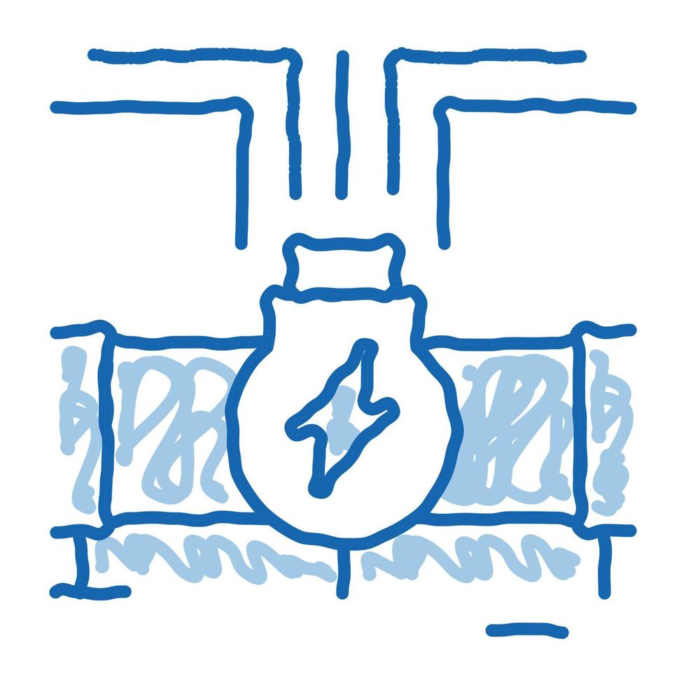 Geothermie-Rohr-Doodle-Symbol handgezeichnete Illustration vektor