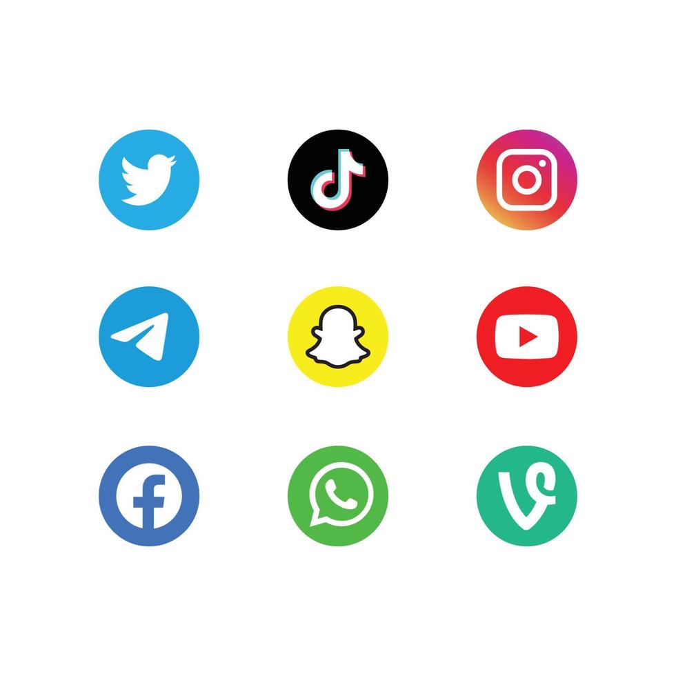 social media logotyp design mall vektor
