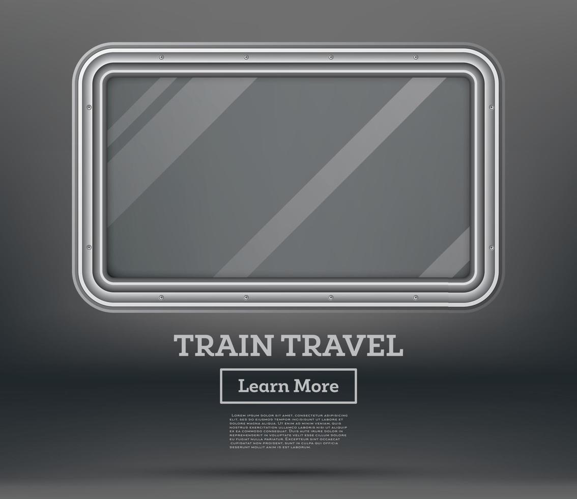 tåg resa. turism begrepp. tömma tåg fönster på grå bakgrund. vektor