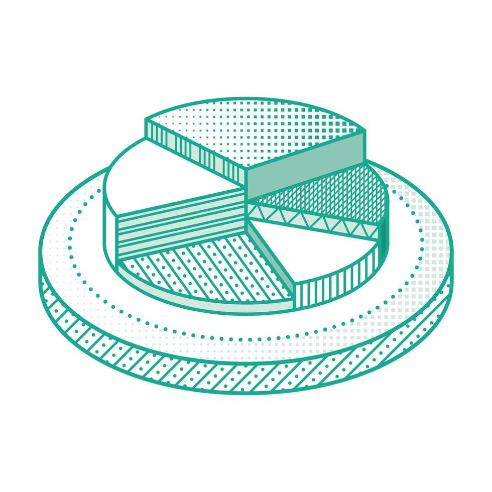 Umriss Kreisdiagramm Infografik-Element. isometrisches kreisdiagramm isoliert auf weiß. vektor