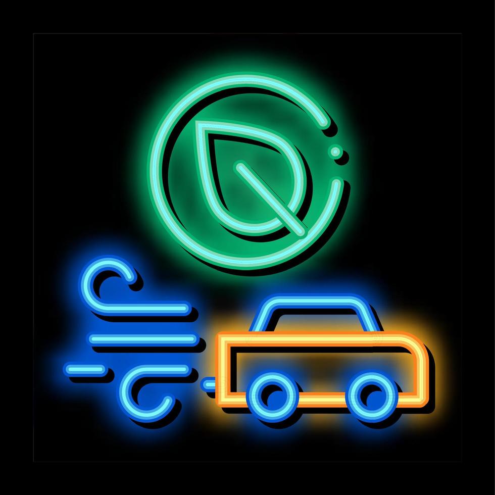 elektroauto geschwindigkeit neonglühen symbol illustration vektor