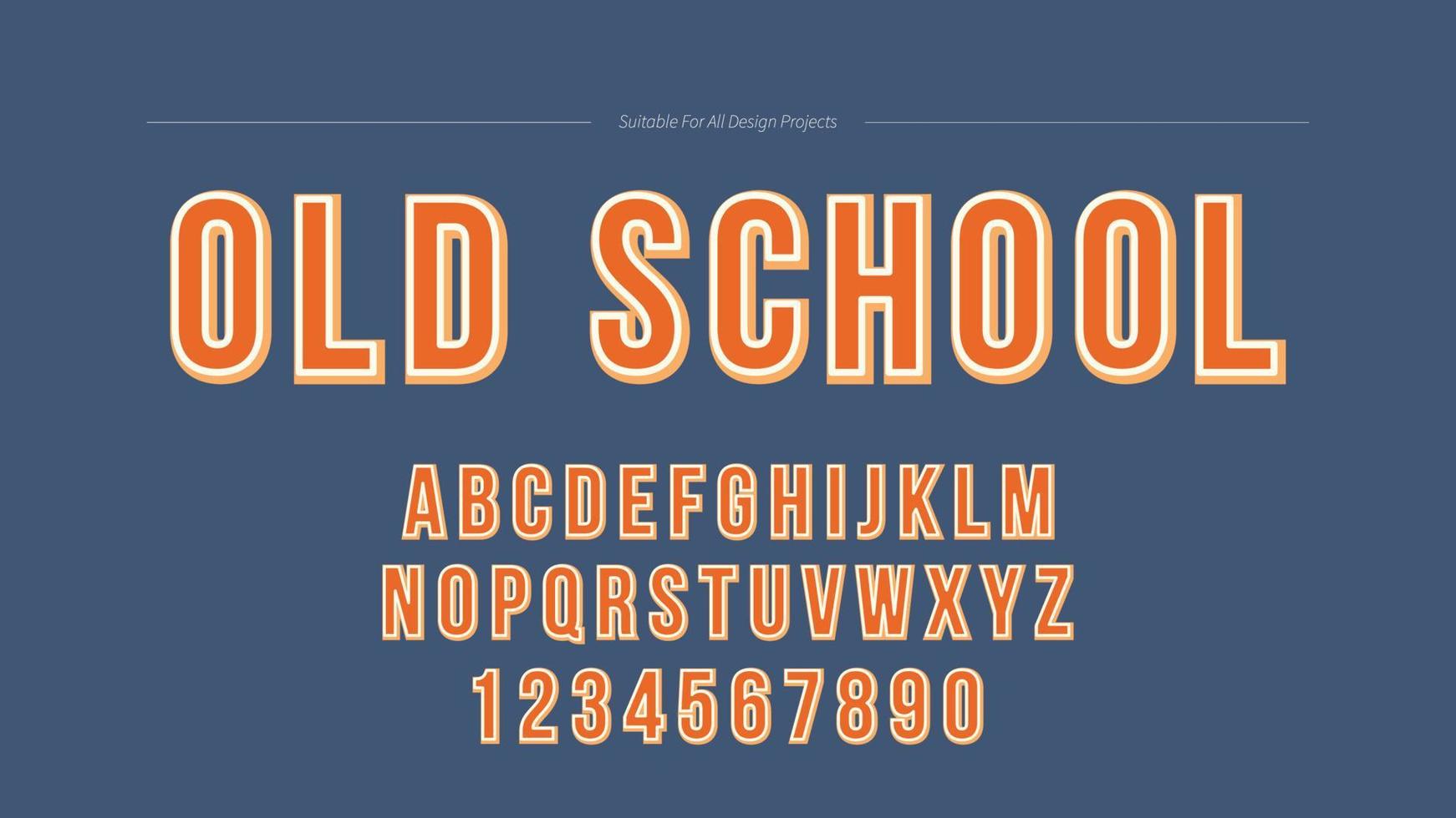 retro gammal skola typografi vektor