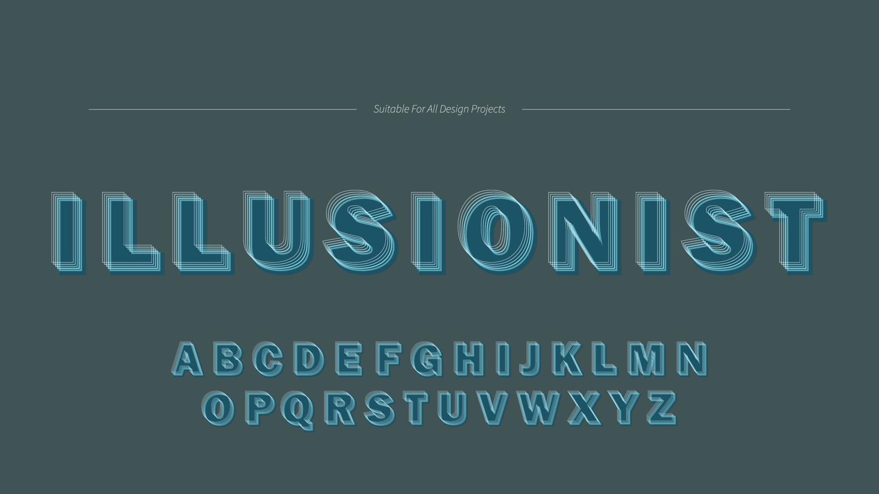 djärv översikt illusion typografi vektor