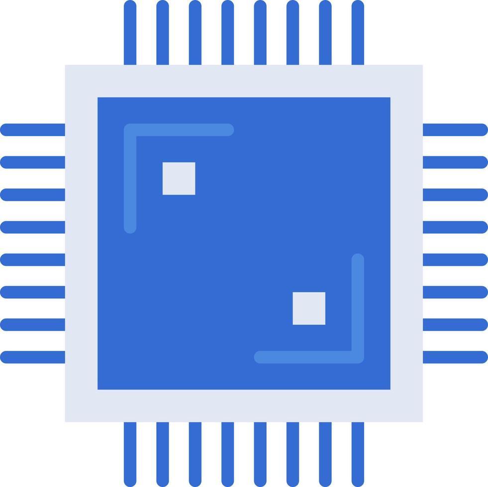 elektronisk chip teknologi ikon med blå duotone stil. datoranvändning, diagram, ladda ner, fil, mapp, Graf, bärbar dator . vektor illustration