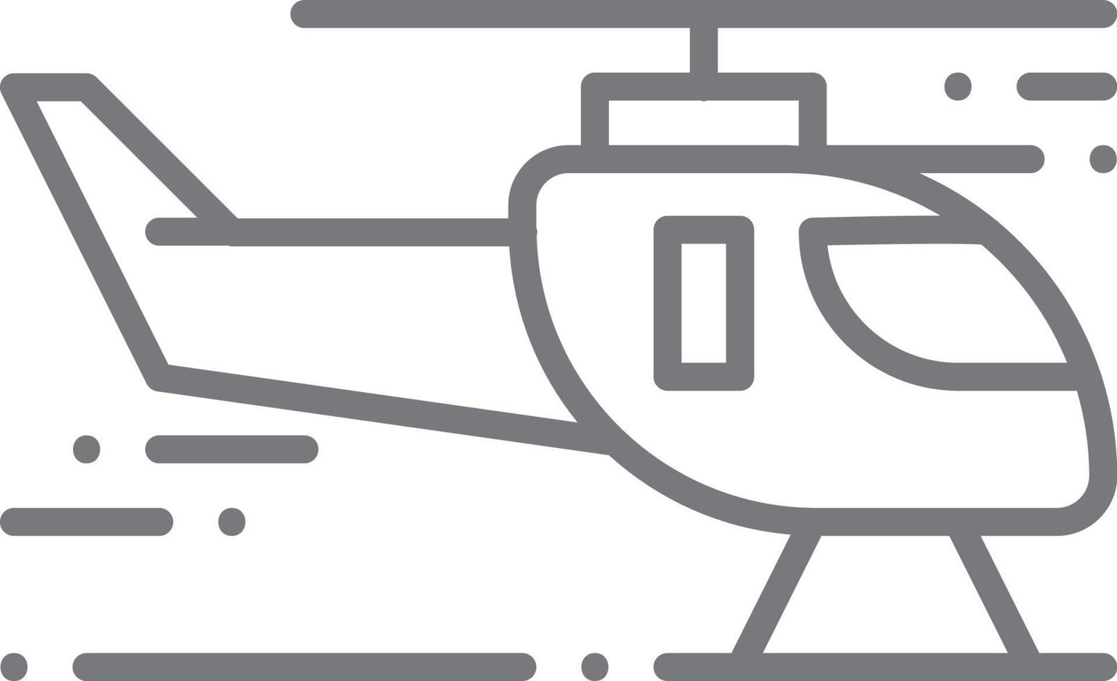 Hubschrauber-Transport-Symbol Menschen-Symbole mit schwarzem Umriss-Stil. fahrzeug, symbol, transport, linie, umriss, reise, automobil, bearbeitbar, piktogramm, isoliert, flach. Vektor-Illustration vektor