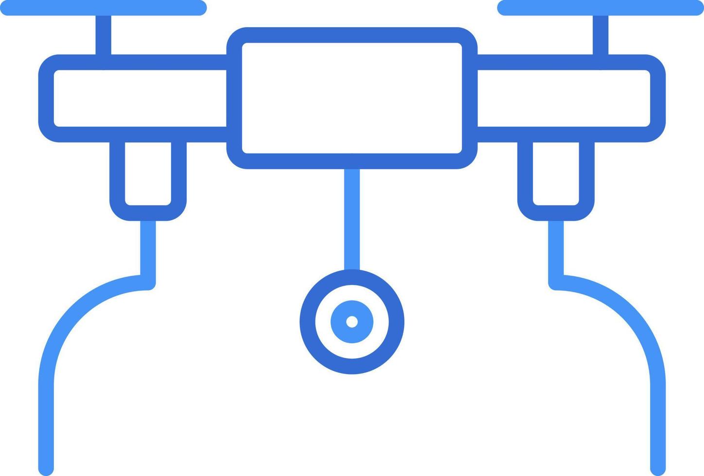 Symbol für Drohnentechnologie im blauen Duotone-Stil. Datenverarbeitung, Diagramm, Download, Datei, Ordner, Grafik, Laptop . Vektor-Illustration vektor