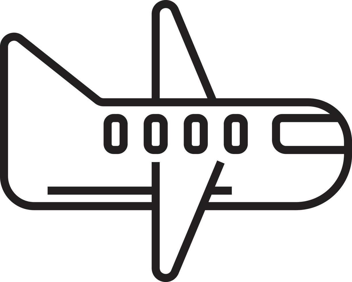 Flugzeug-Transport-Symbol Menschen-Symbole mit schwarzem Umriss-Stil. fahrzeug, symbol, transport, linie, umriss, bahnhof, reise, automobil, bearbeitbar, piktogramm, isoliert, flach. Vektor-Illustration vektor