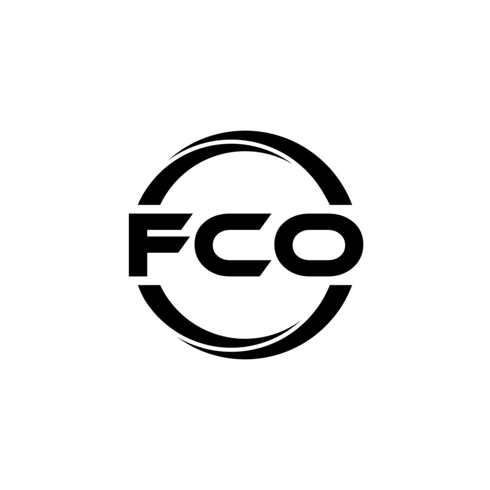 fco brev logotyp design i illustration. vektor logotyp, kalligrafi mönster för logotyp, affisch, inbjudan, etc.
