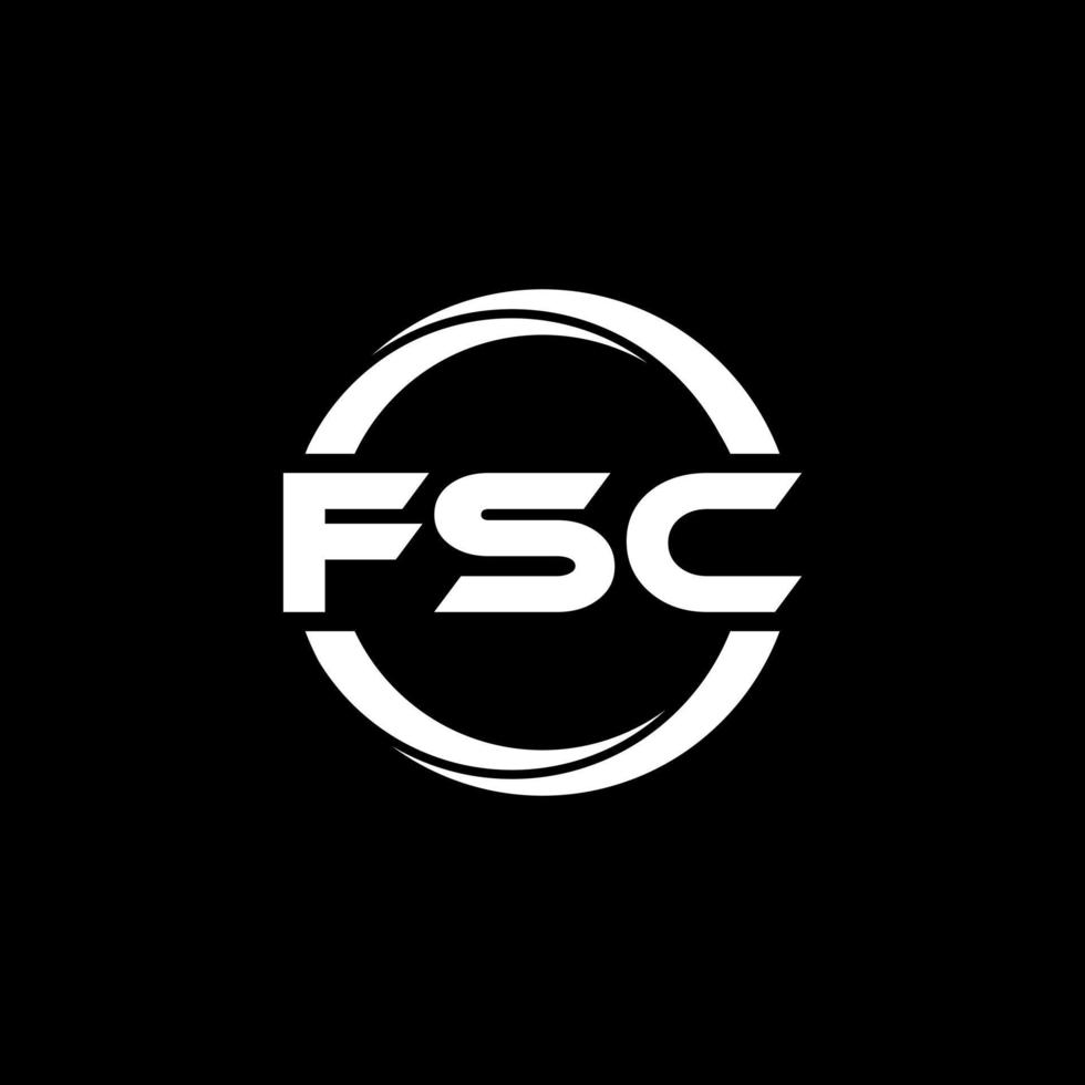 fsc brev logotyp design i illustration. vektor logotyp, kalligrafi mönster för logotyp, affisch, inbjudan, etc.