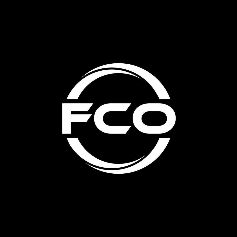 fco brev logotyp design i illustration. vektor logotyp, kalligrafi mönster för logotyp, affisch, inbjudan, etc.