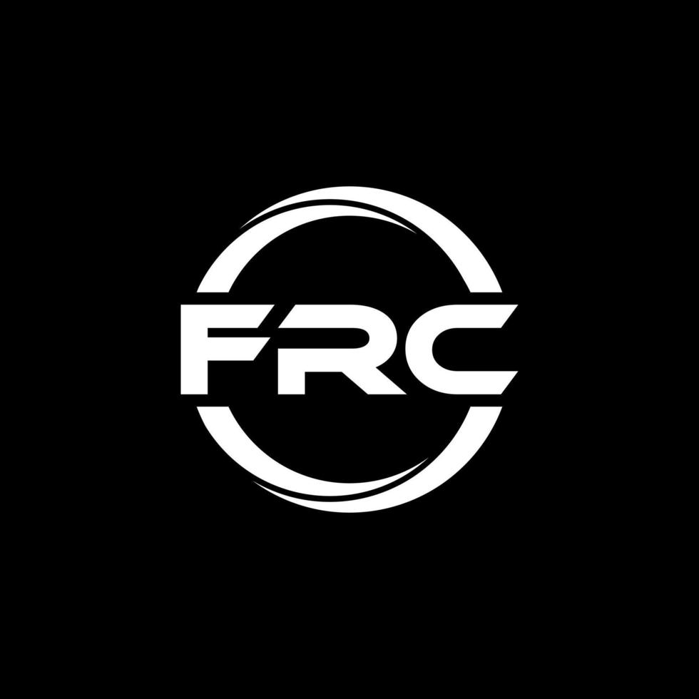 frc brev logotyp design i illustration. vektor logotyp, kalligrafi mönster för logotyp, affisch, inbjudan, etc.