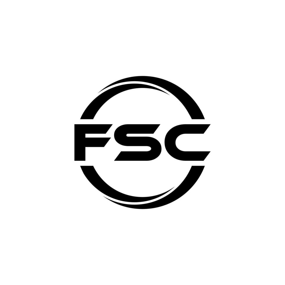 fsc brev logotyp design i illustration. vektor logotyp, kalligrafi mönster för logotyp, affisch, inbjudan, etc.