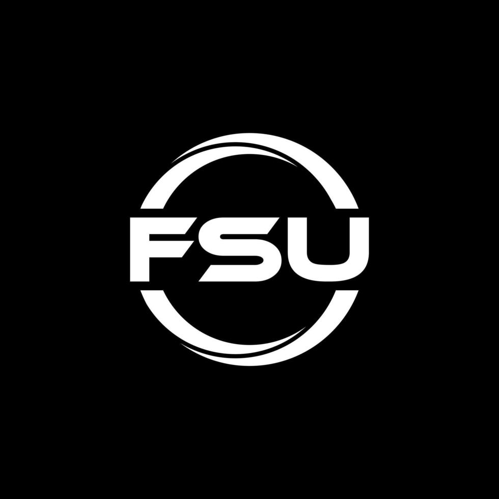 fsu brev logotyp design i illustration. vektor logotyp, kalligrafi mönster för logotyp, affisch, inbjudan, etc.