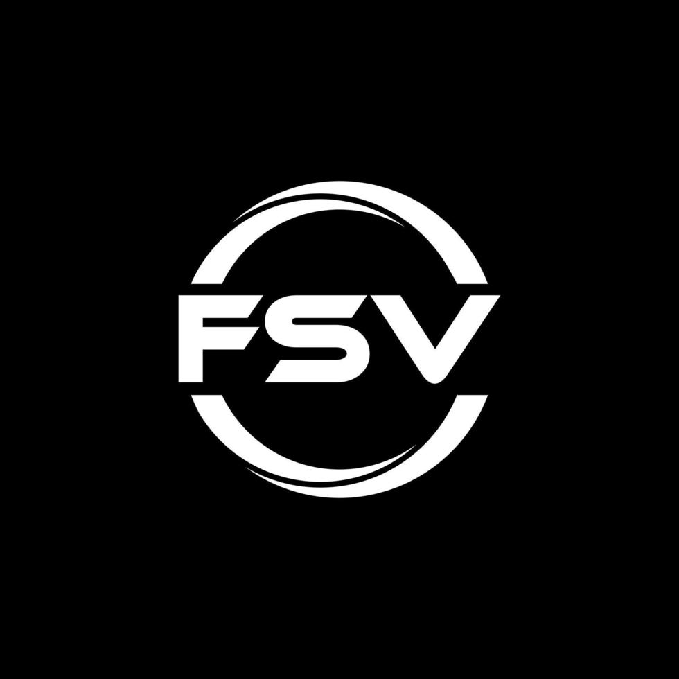 fsv brev logotyp design i illustration. vektor logotyp, kalligrafi mönster för logotyp, affisch, inbjudan, etc.