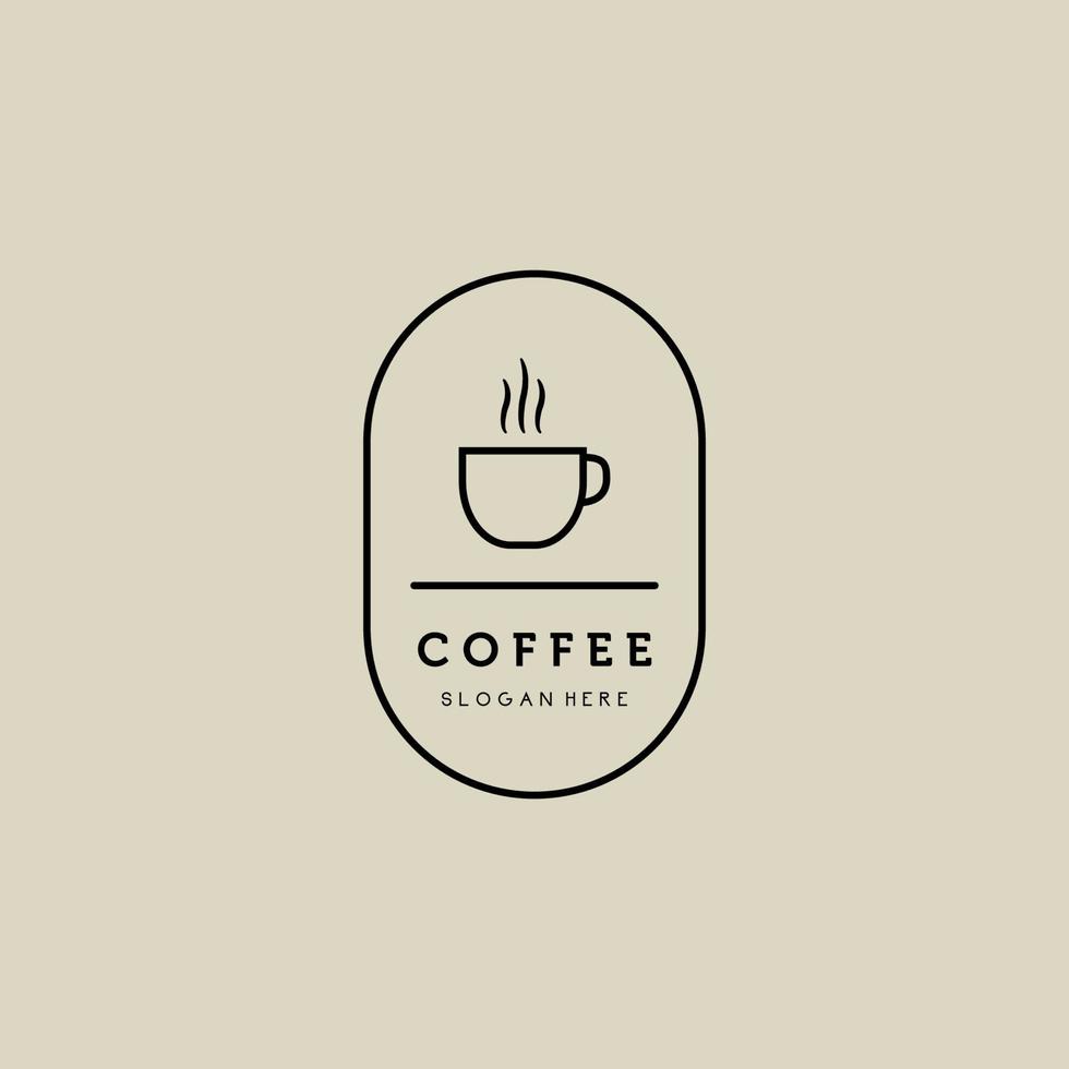 Café-Emblem Linie Kunst Logo Vektor Illustration Design, Symbol