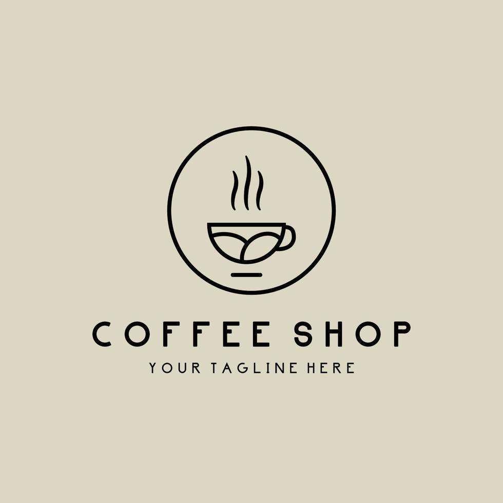 Café Linie Kunst Logo Vektor Illustration Design
