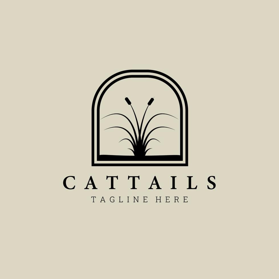 cattails logotyp ikon vektor illustration design, minimalistisk logotyp, enkel design