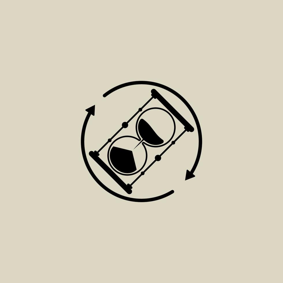 timglas årgång logotyp ikon vektor illustration design