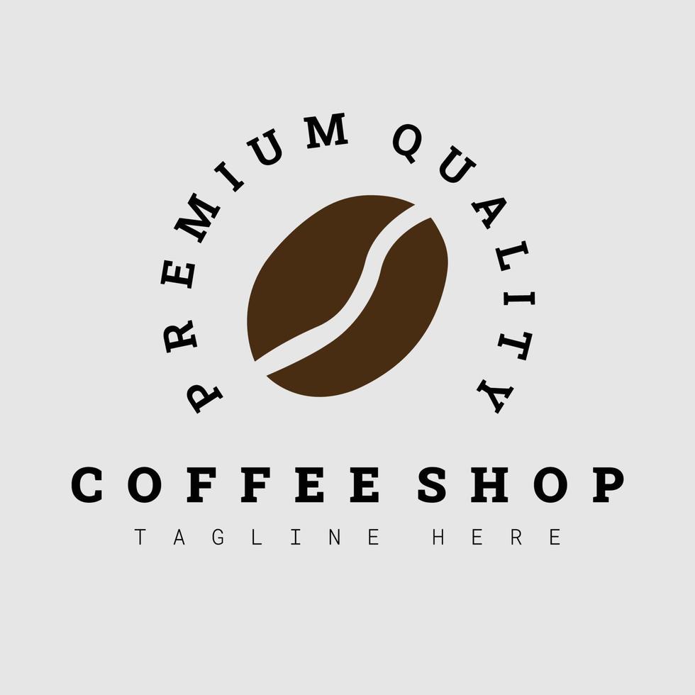 Premium-Logo-Vektorillustrationsdesign des Kaffeebohne-Shops vektor
