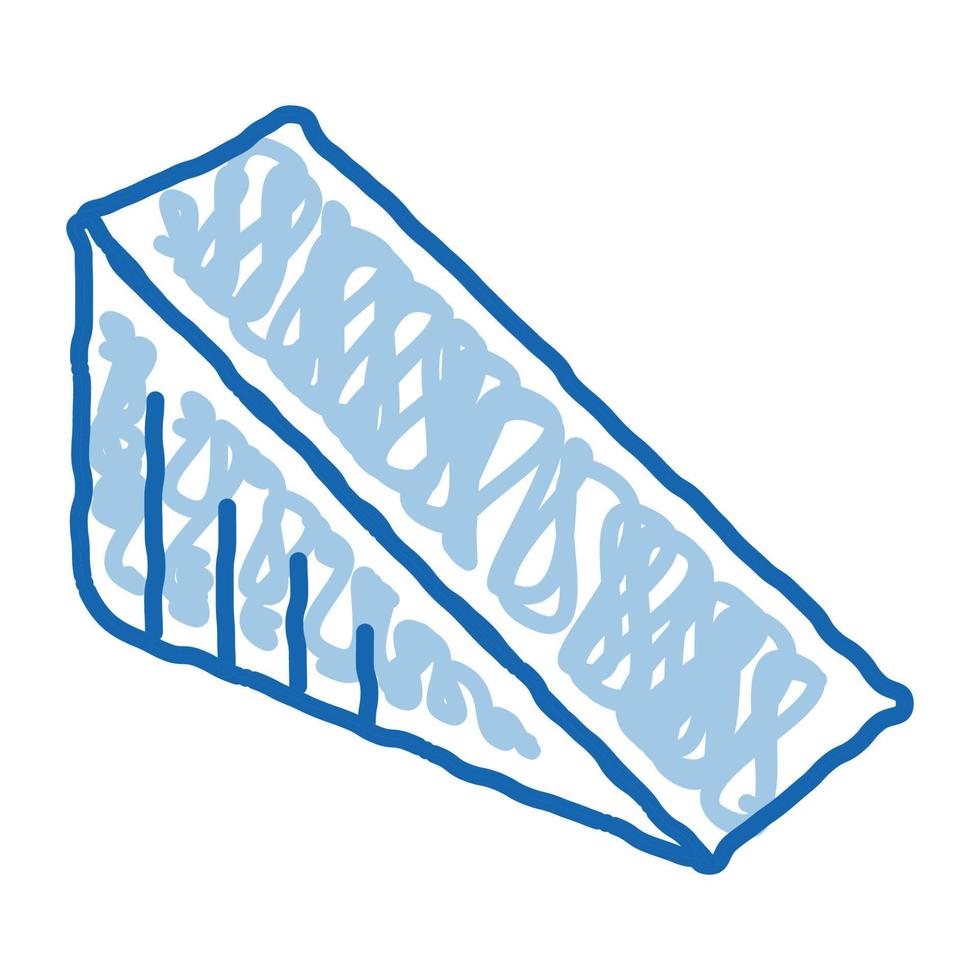 triangel- bit av ost klotter ikon hand dragen illustration vektor