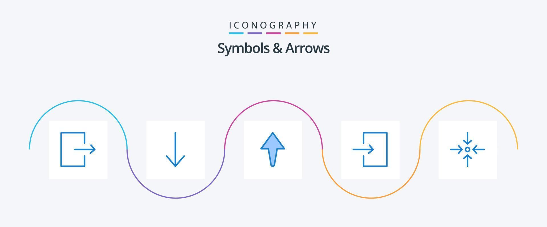 symboler och pilar blå 5 ikon packa Inklusive . stiga på. skala vektor
