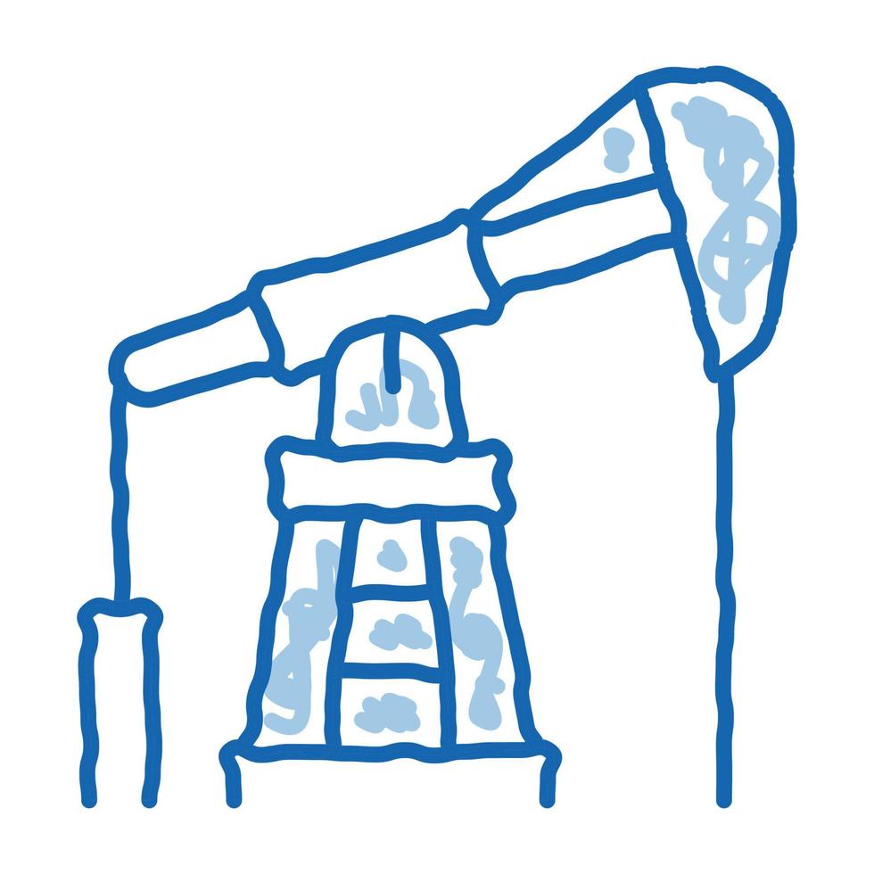 Pumpen von Gas aus Turm Doodle Symbol handgezeichnete Abbildung vektor