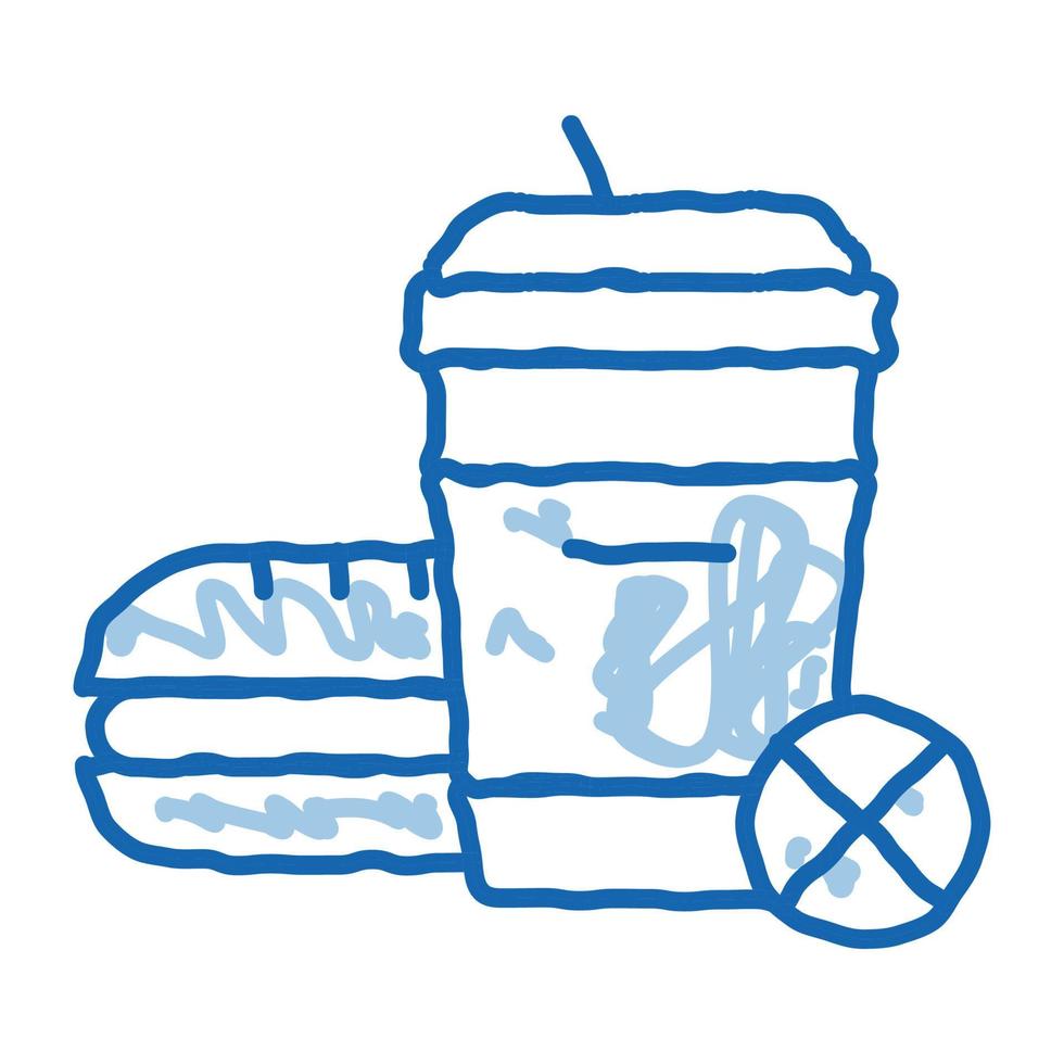 Verbot von Junk-Food-Doodle-Symbol handgezeichnete Illustration vektor