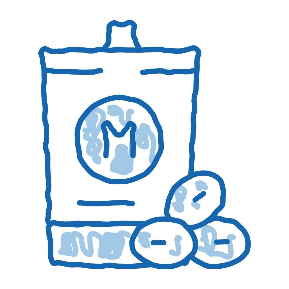 verpackte Mayonnaise-Doodle-Symbol handgezeichnete Illustration vektor