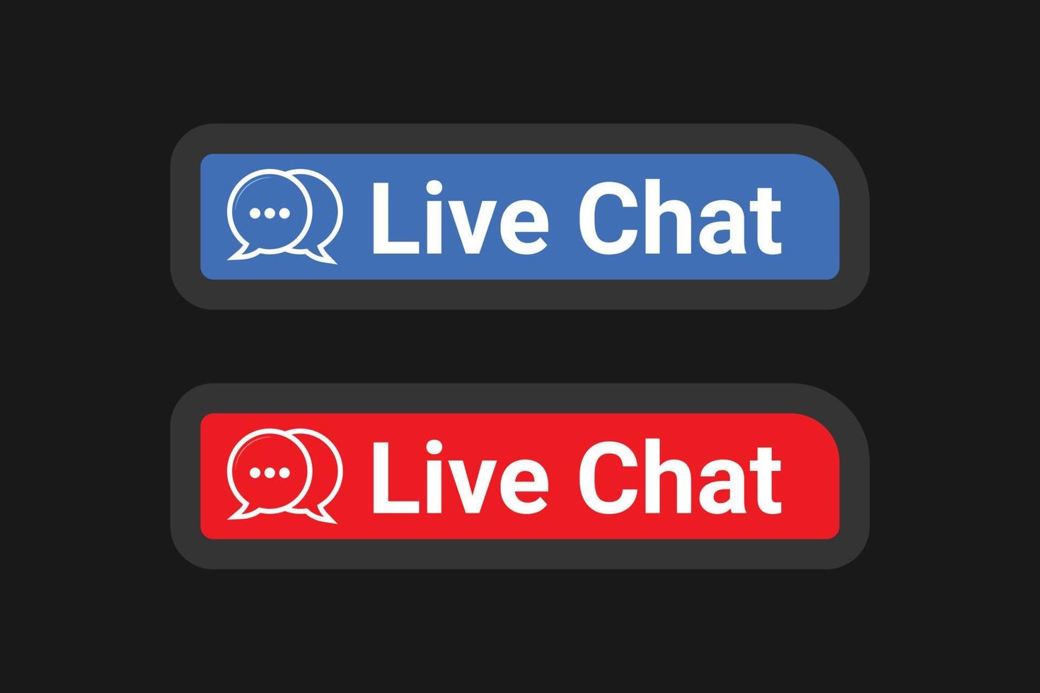 Live-Chat-Schaltfläche mit Nachrichtensymbol und Support-Service-Vektorelement-Design. vektor