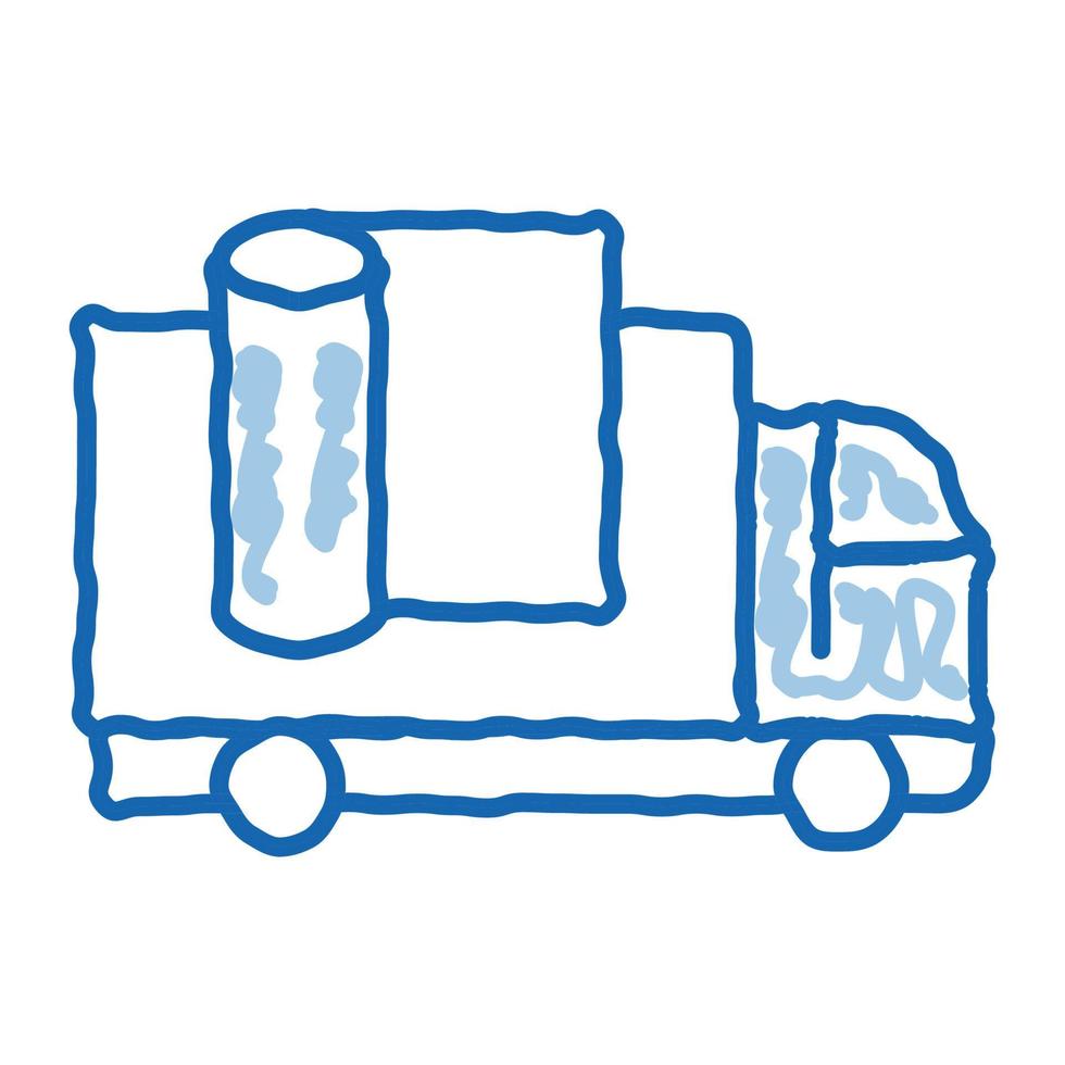 Teppichreinigung LKW Doodle Symbol handgezeichnete Illustration vektor