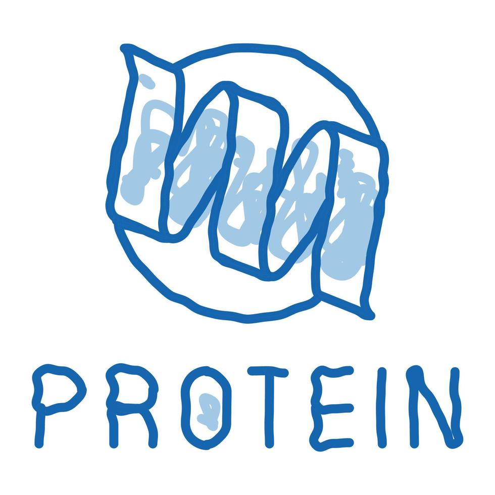 Notwendigkeit für Protein-Doodle-Symbol handgezeichnete Illustration vektor