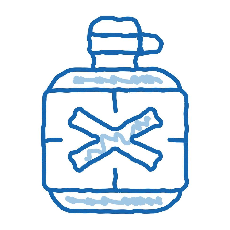 Wasserflasche Doodle Symbol handgezeichnete Abbildung vektor