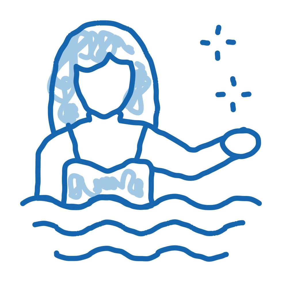 kvinna simmare ikon vektor översikt illustration
