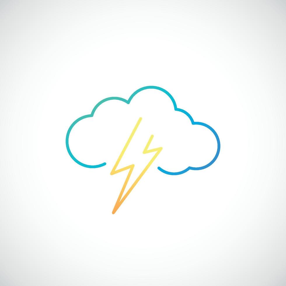 einfaches Wettersymbol mit Wolke mit Blitz. vektor