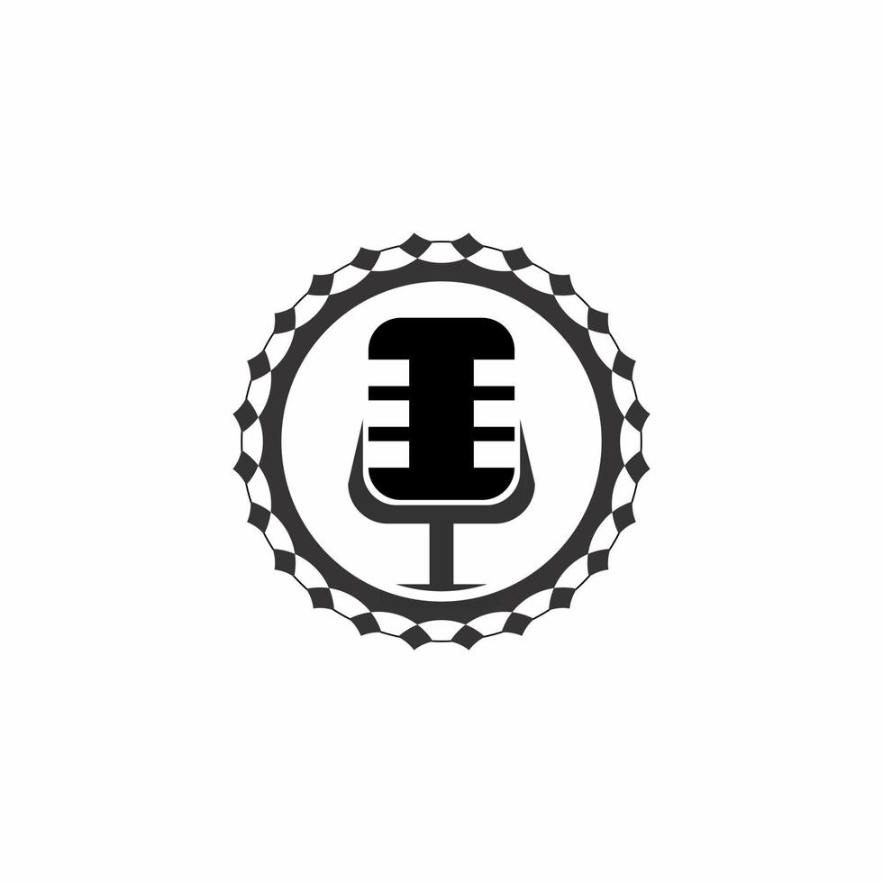 mikrofon illustration logotyp vektor lämplig för studio logotyp